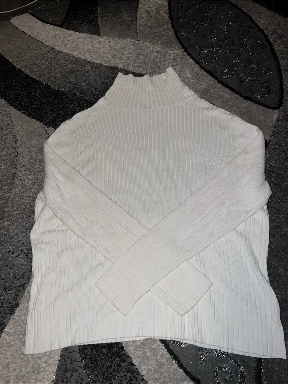 Kismet Cream Ribbed Mock Neck Sweater